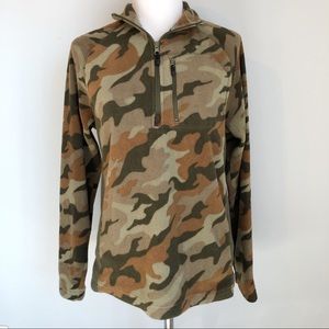 STARTER Camouflage Camo Fleece Quarter Zip, size Small